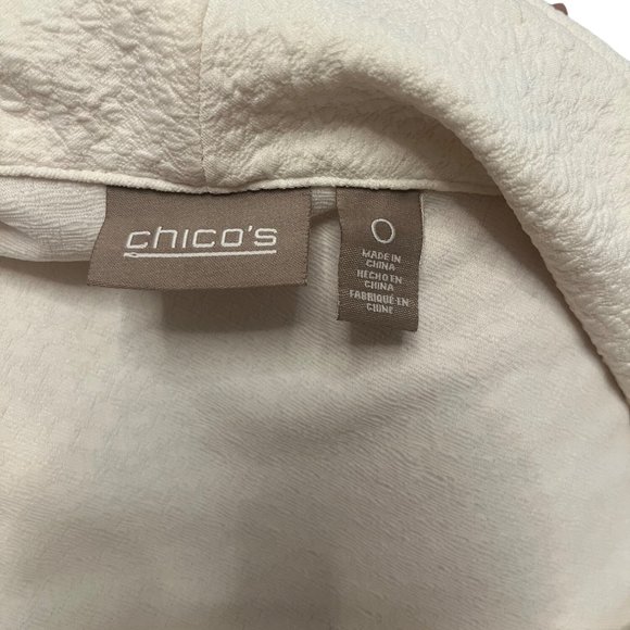 Chics Blazer Jacket Gold Zipper Cream White Size 0 - Picture 4 of 6